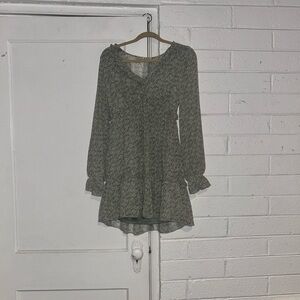 Elegant Green Floral Dress